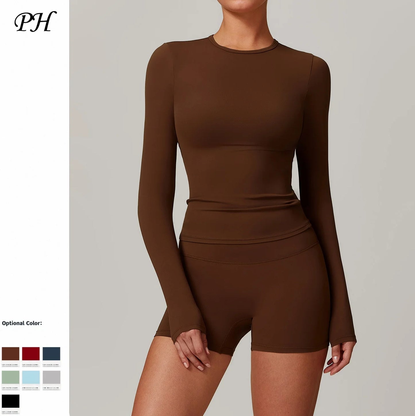 2Pcs Yoga Set Women Workout Tracksuit Gym Clothes Fitness Long Sleeve Shirts High Waist Leggings Set Sport Shorts Sleeves Suit