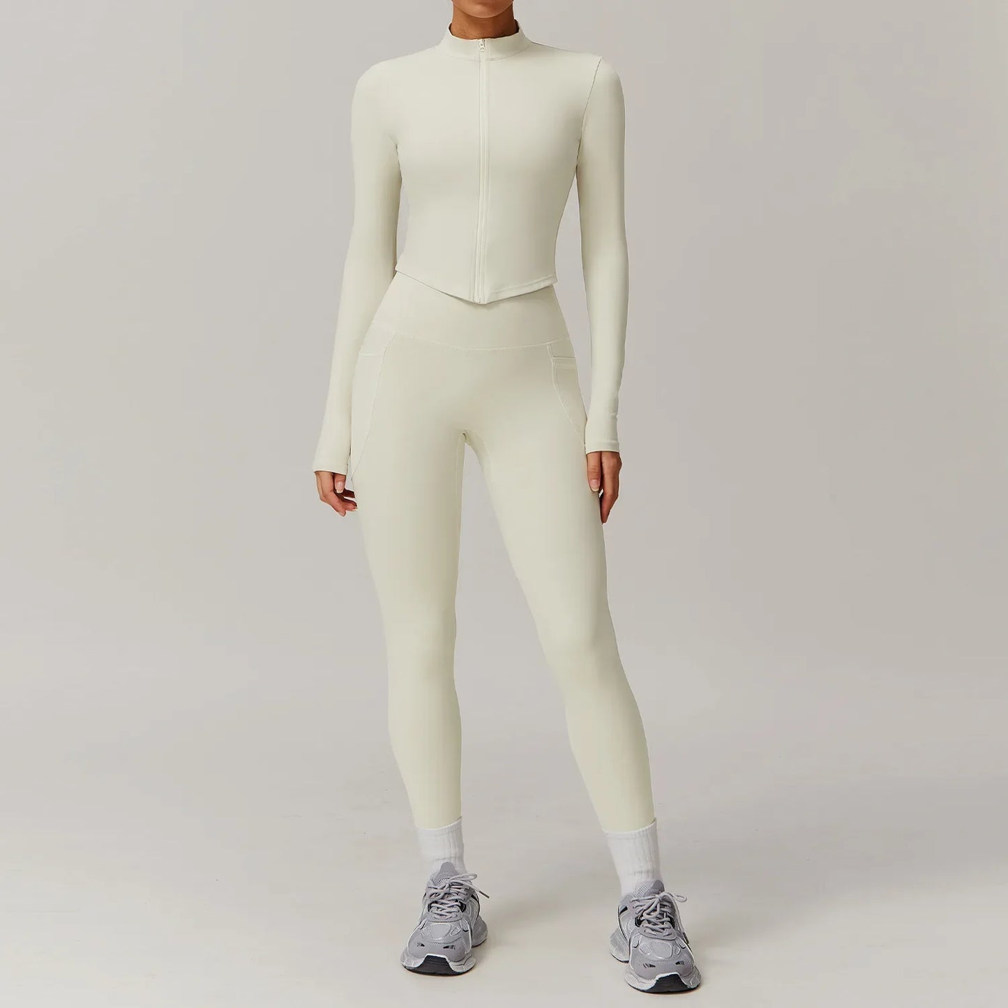 Yoga Set Gym Sportswear 2 Pieces Yoga Suits for Women Fitness Jacket Tracksuits Sports Bra Gym Leggings Zipper Athletic Wear