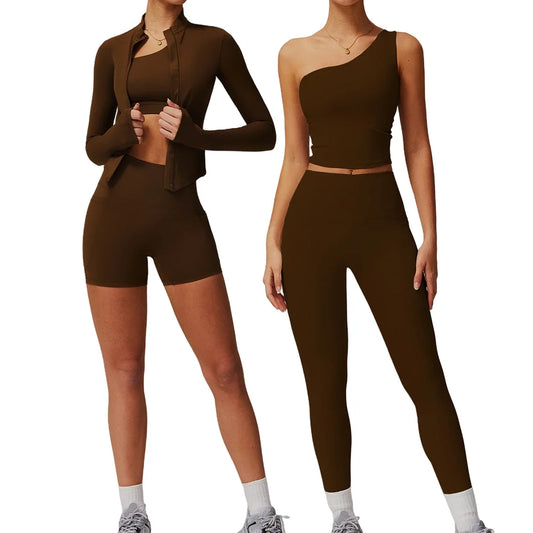 Yoga Set Gym Sportswear 2 Pieces Yoga Suits for Women Fitness Jacket Tracksuits Sports Bra Gym Leggings Zipper Athletic Wear