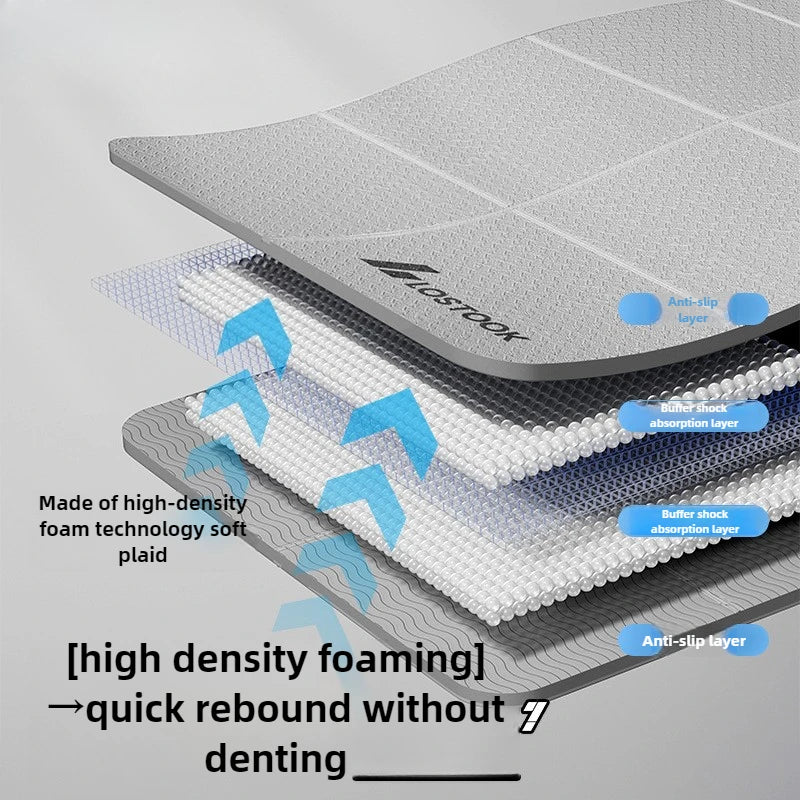 Extra Wide Yoga Mat Thick Foldable Non-Slip Quiet Exercise Mat for Home Workout Fitness 요가매트