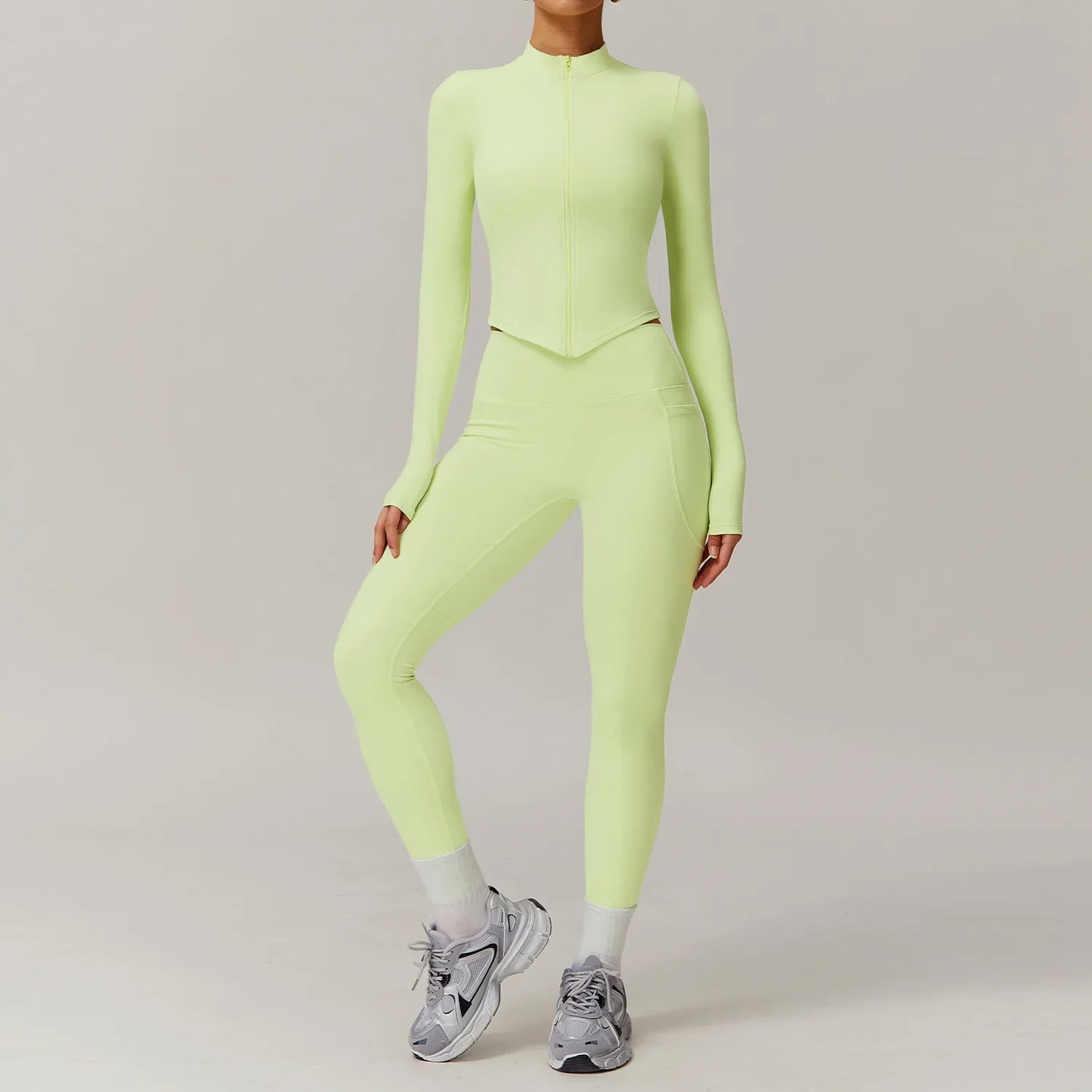 Yoga Set Gym Sportswear 2 Pieces Yoga Suits for Women Fitness Jacket Tracksuits Sports Bra Gym Leggings Zipper Athletic Wear